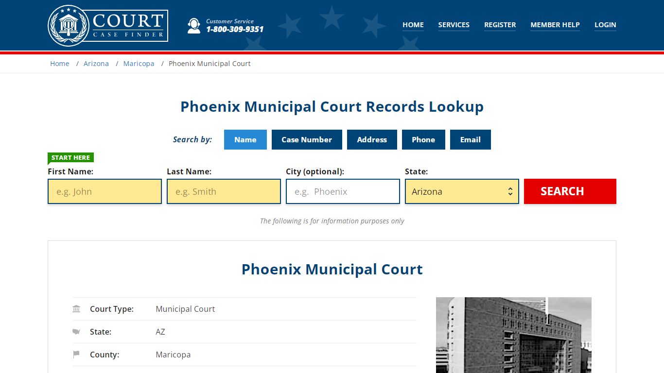 Phoenix Municipal Court Records Lookup - CourtCaseFinder.com